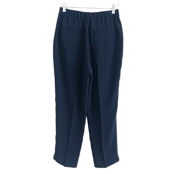 NWT J Crew Pull On Easy Trouser Pants Navy Blue Crepe G7462 size 2 High Rise - Picture 4 of 12
